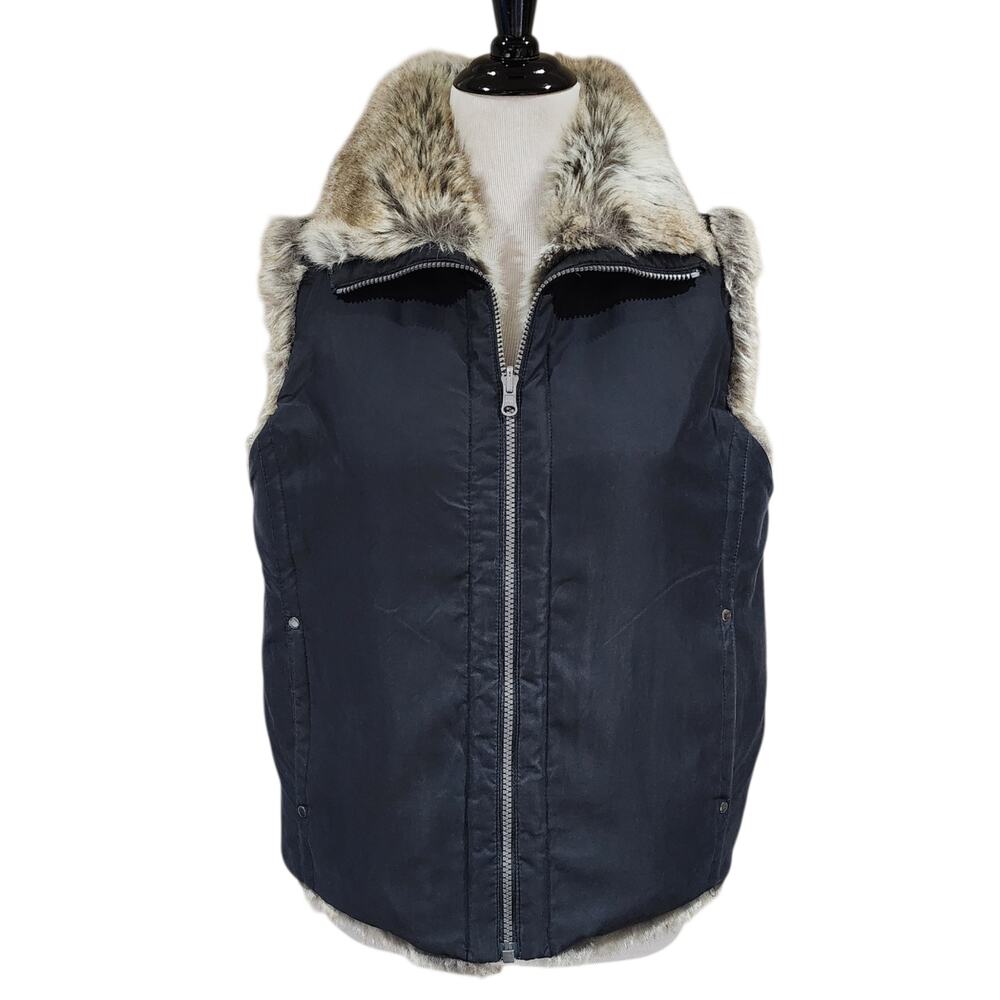 Vintage Vest Faux Fur Reversible